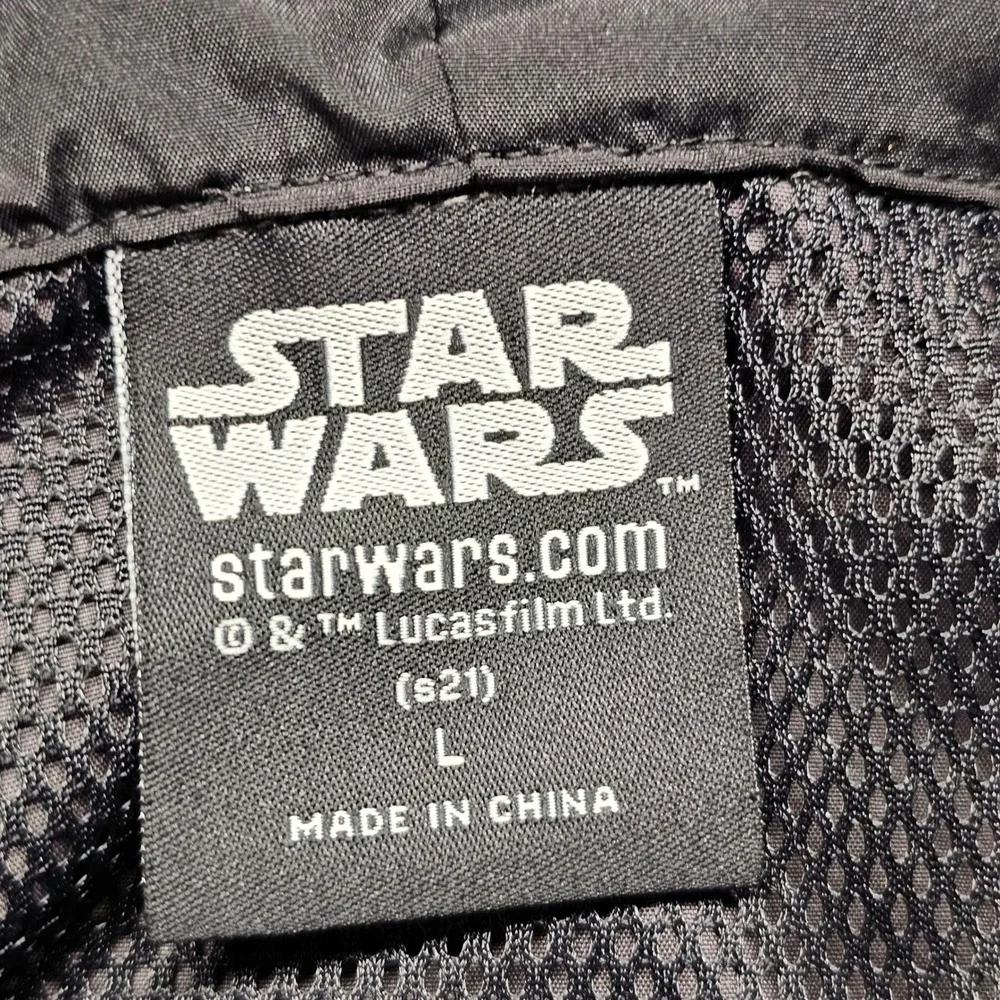 Star Wars TIE Fighter Anorak Windbreaker Jacket Grey Black Mens Large Pullover